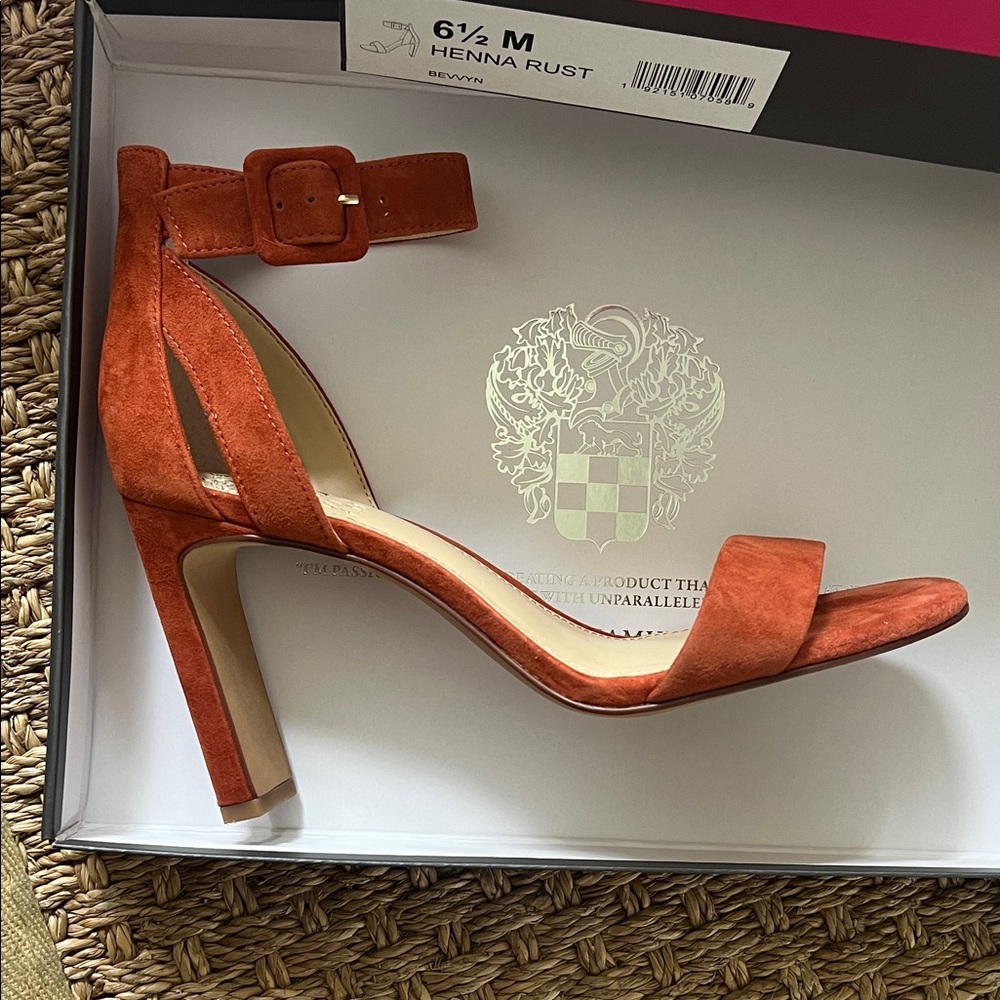 Vince Camuto Henna Rust Suede Heels